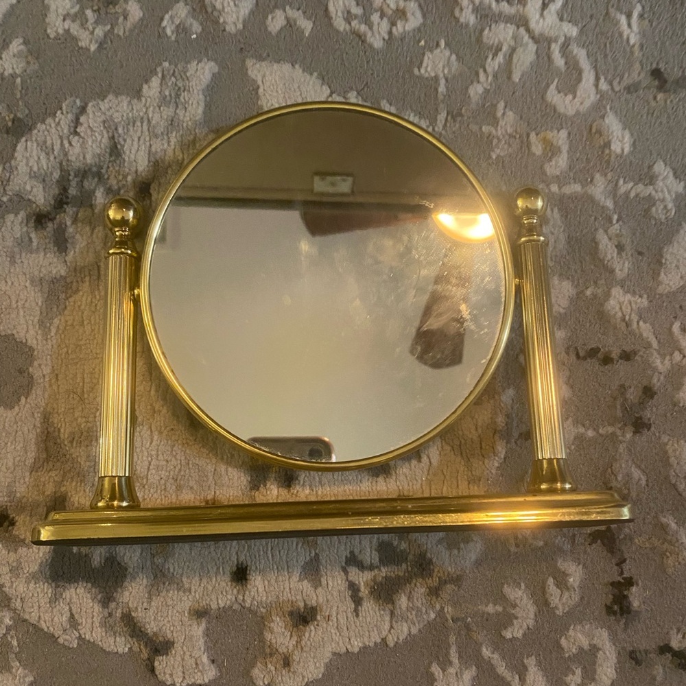 Vintage gold vanity small mirror